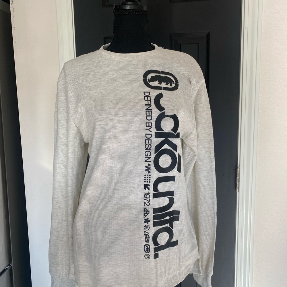 Men’s ecko unlimited waffle knit long sleeve shirt, men’s medium new with tags